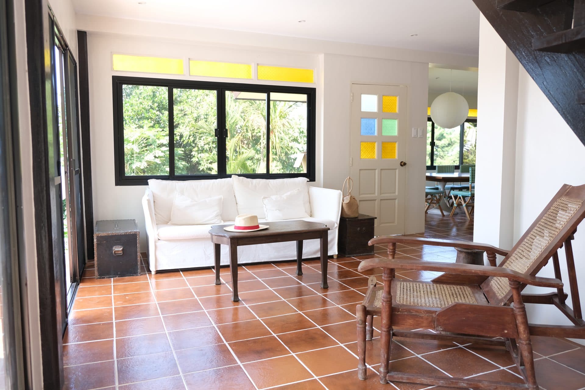 Living room with warm natural light