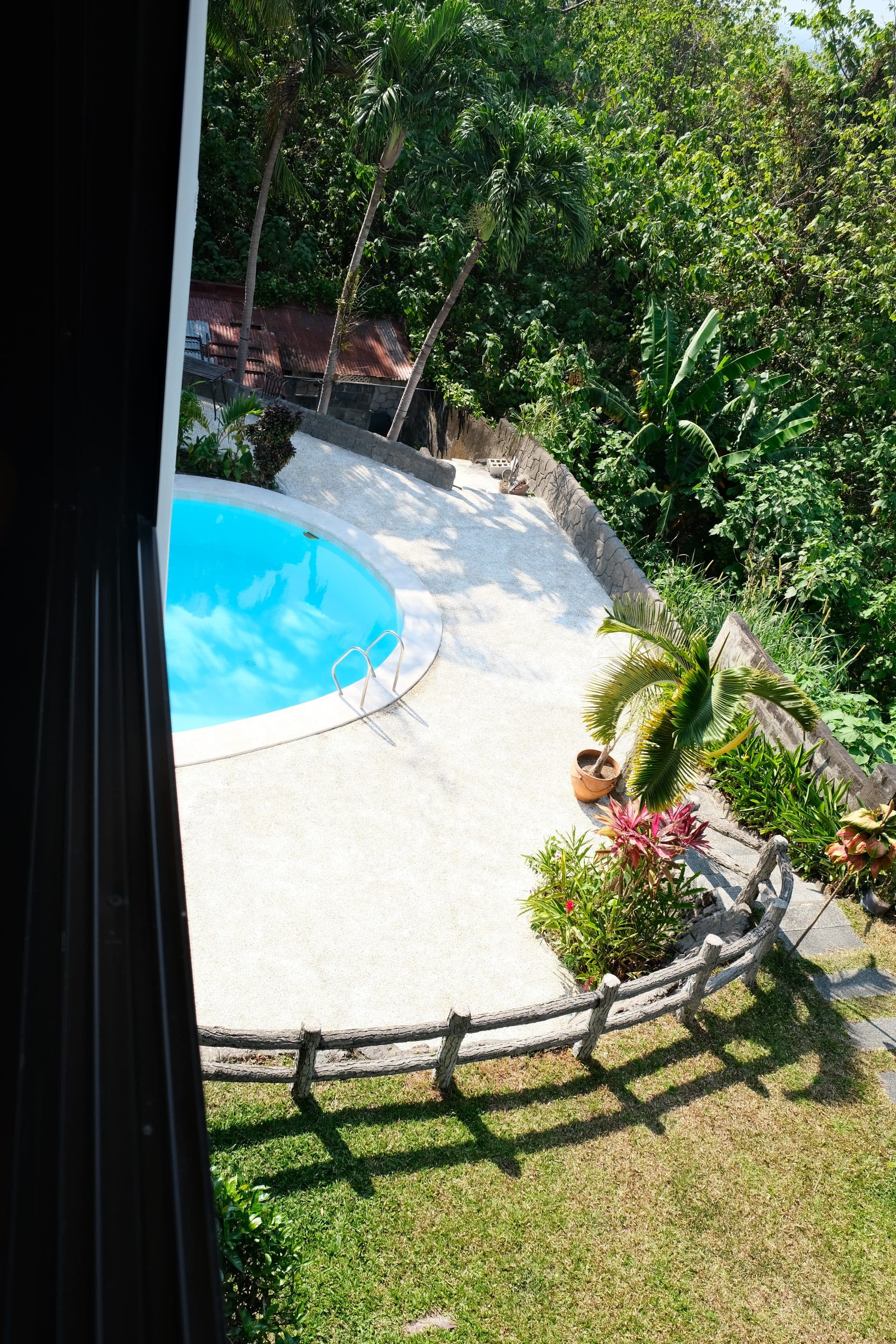 Overhead view of the private pool from upper level